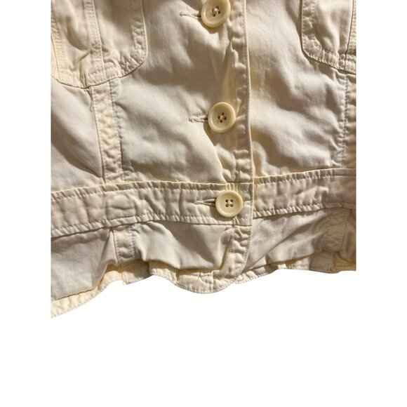 ✌️ 2/$40 Vintage Style Halogen Cream Button-Up Jacket With Collar & Pockets sz L - Picture 2 of 11
